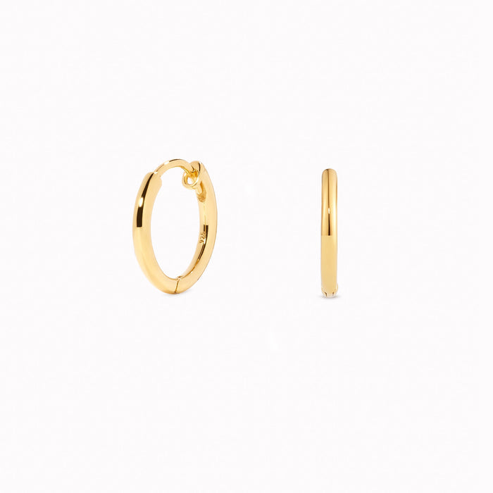 Huggie hoop earrings in gold vermeil