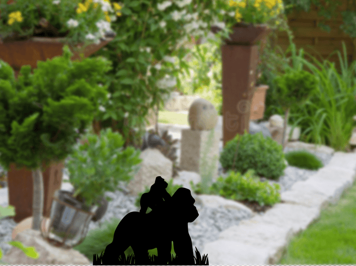 Gorillas Garden Stakes - Metal Art - MetalPlex