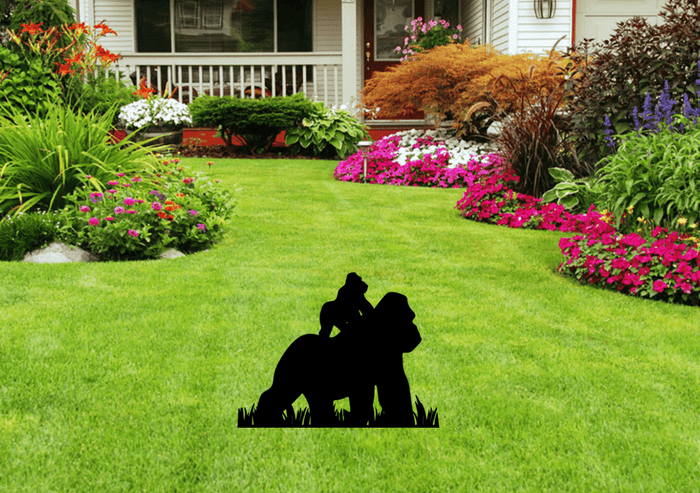 Gorillas Garden Stakes - Metal Art - MetalPlex
