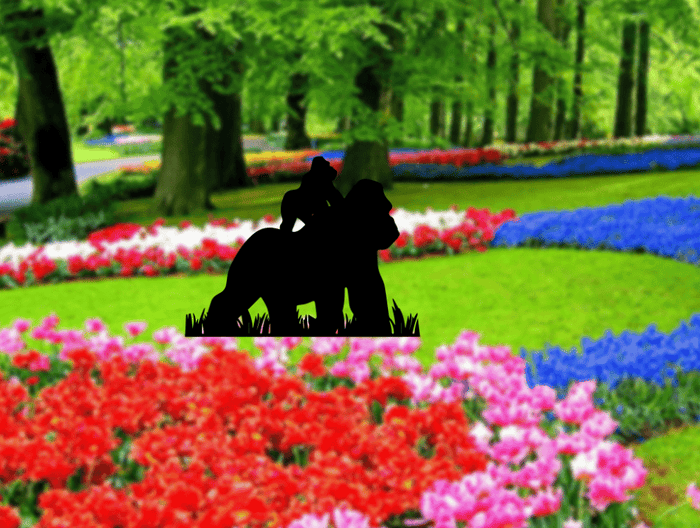 Gorillas Garden Stakes - Metal Art - MetalPlex