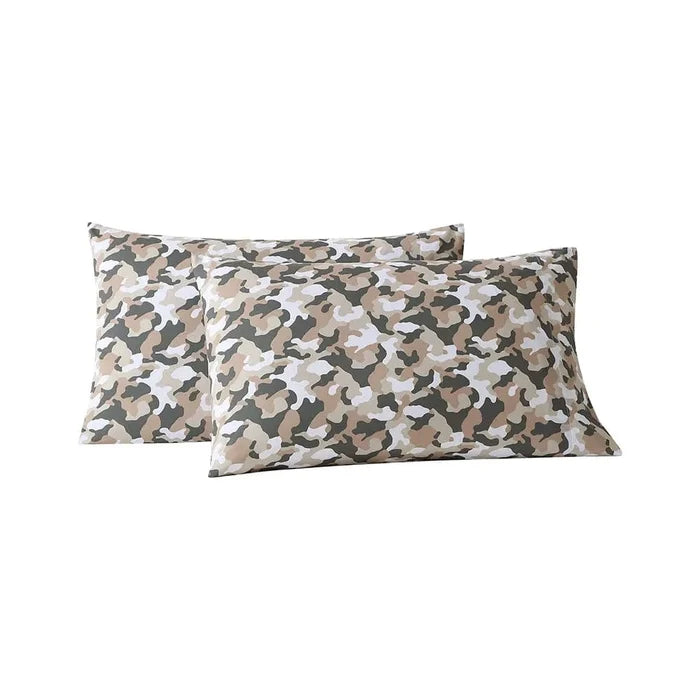 Graphite Gray Camouflage Pillowcase Set