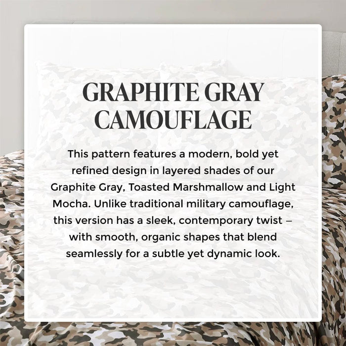 Graphite Gray Camouflage Pillowcase Set