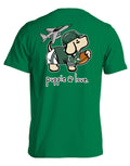 GREEN AND WHITE MASCOT PUP PUPPIE LOVE