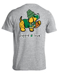 GREEN AND YELLOW MASCOT PUP PUPPIE LOVE