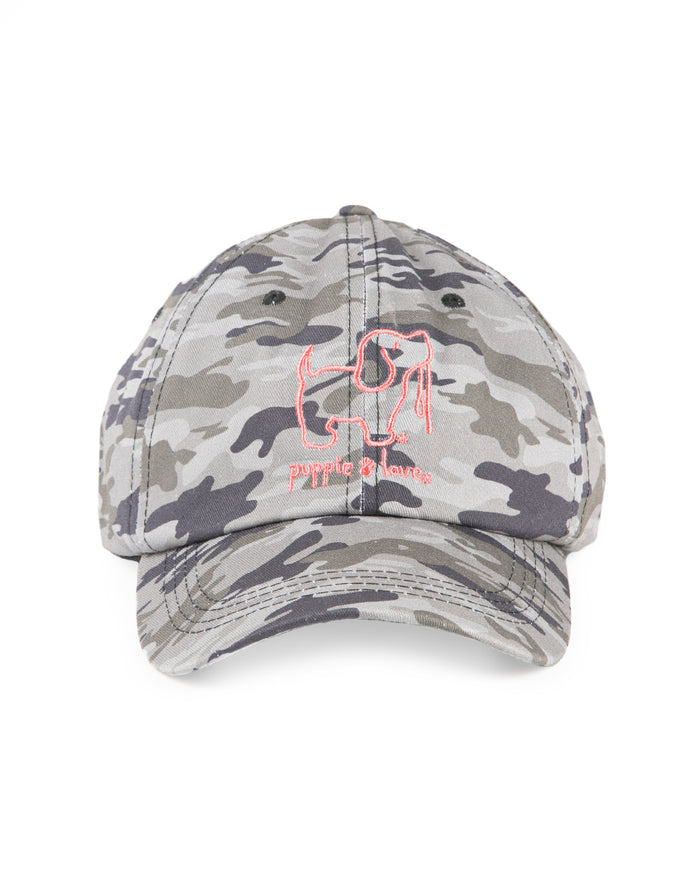 GREEN CAMO BASEBALL HAT PUPPIE LOVE