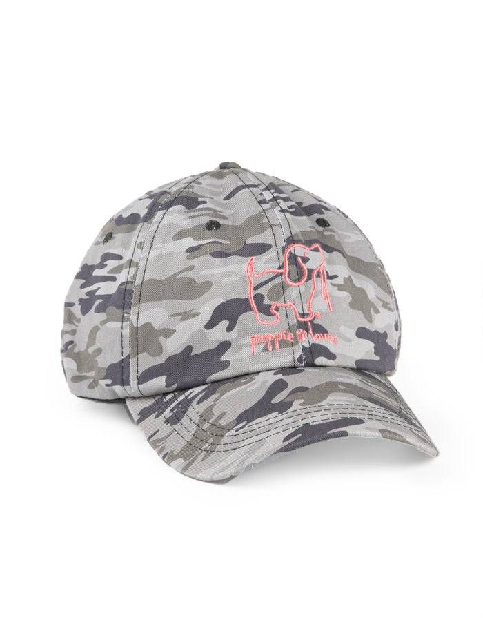 GREEN CAMO BASEBALL HAT PUPPIE LOVE