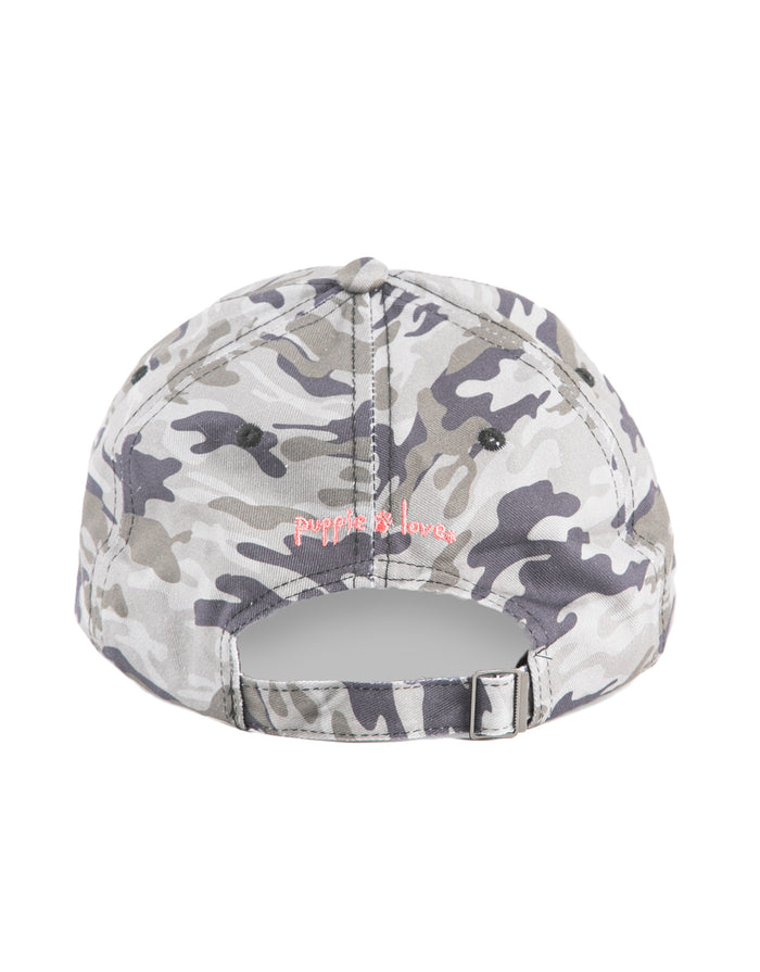 GREEN CAMO BASEBALL HAT PUPPIE LOVE