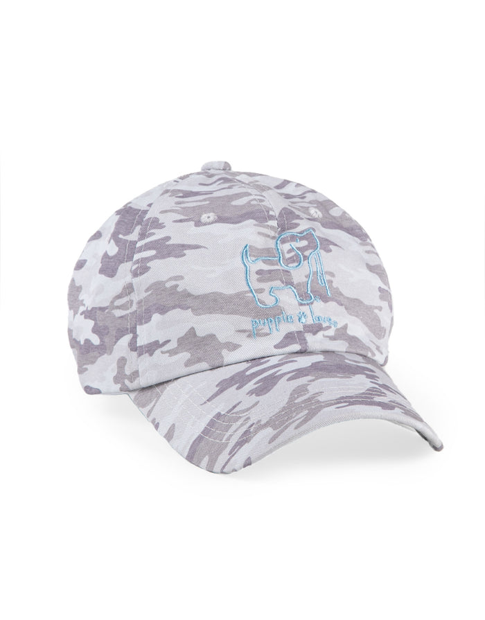 GREY CAMO BASEBALL HAT PUPPIE LOVE