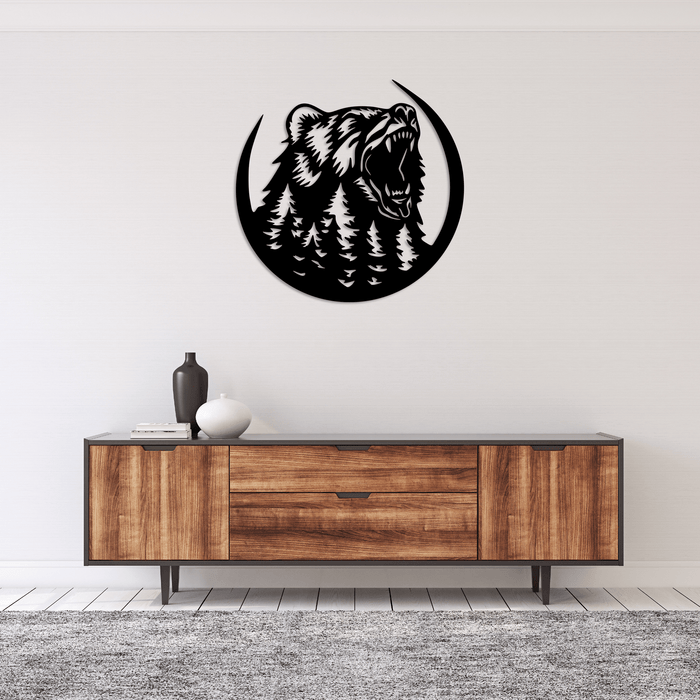 Growling Bear - Metal Wall Art - MetalPlex