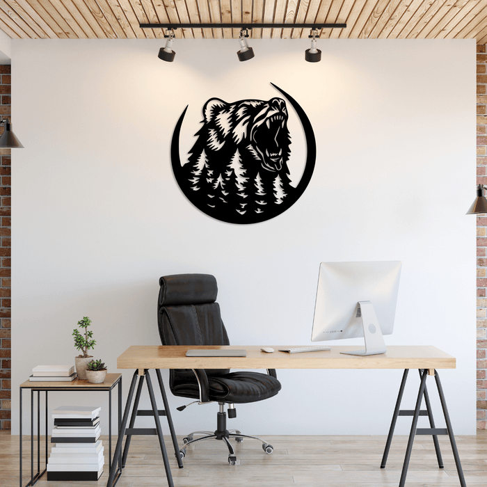 Growling Bear - Metal Wall Art - MetalPlex