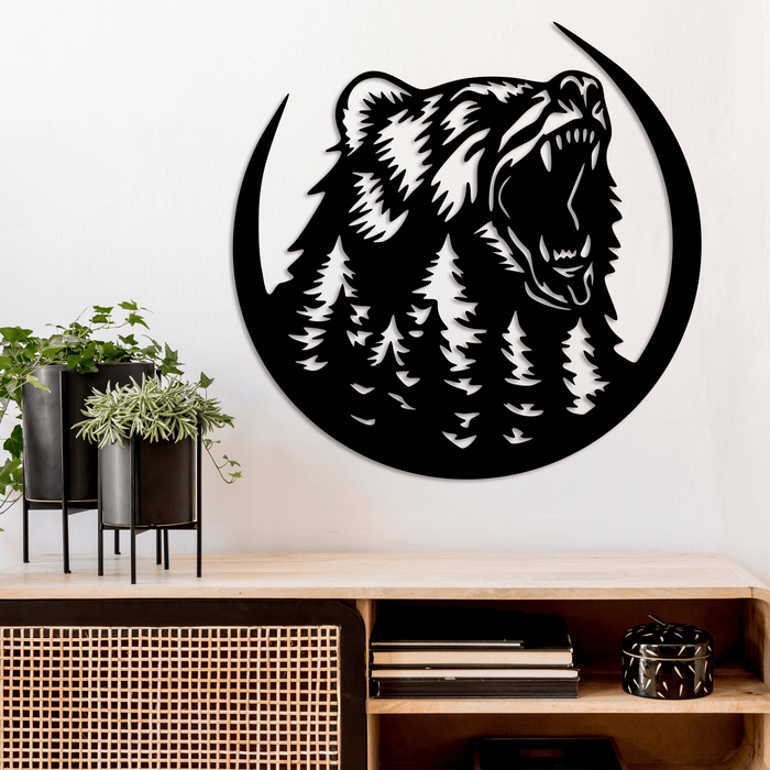 Growling Bear - Metal Wall Art - MetalPlex