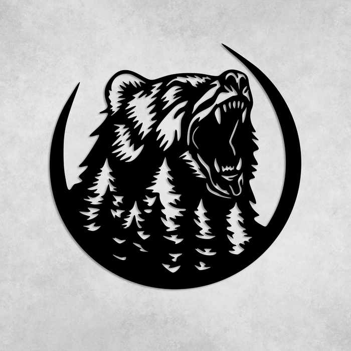 Growling Bear - Metal Wall Art - MetalPlex