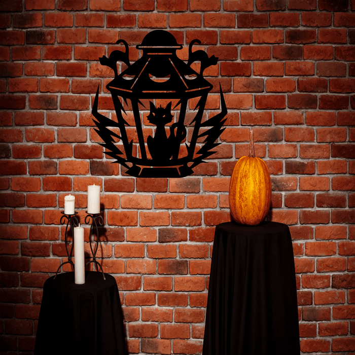 Halloween Cat Metal Wall Art