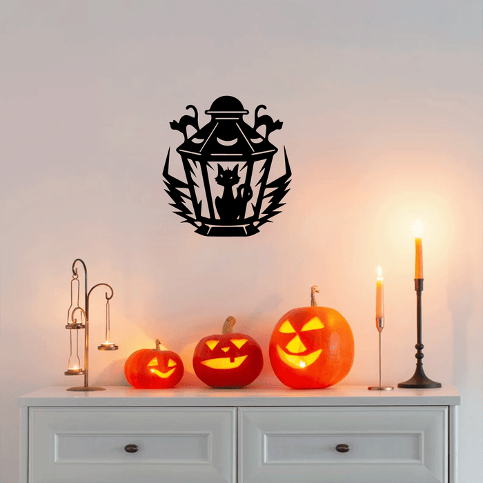 Halloween Cat Metal Wall Art