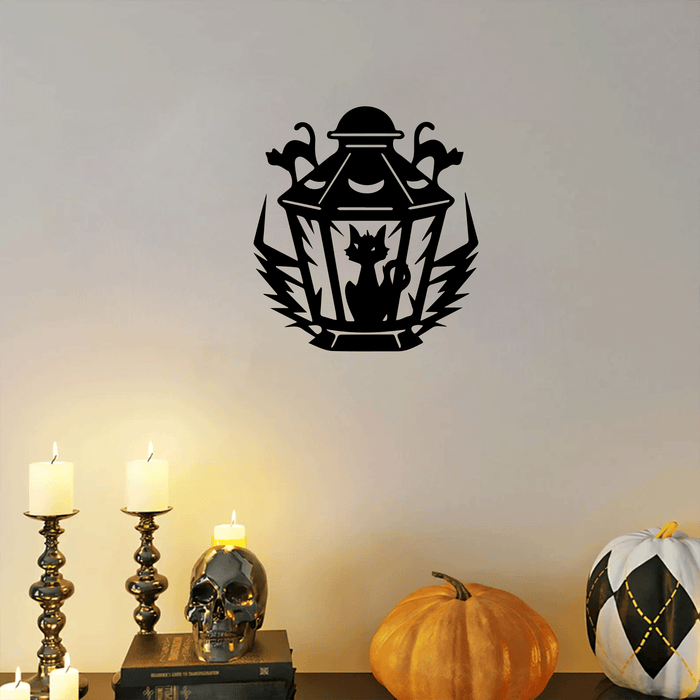 Halloween Cat Metal Wall Art