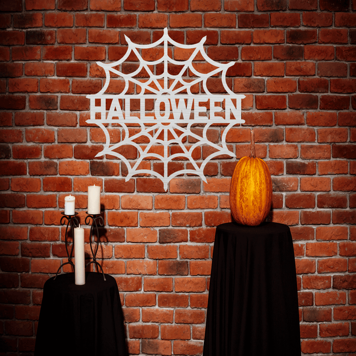Halloween Personalized Spider Web Name Metal Wall Art