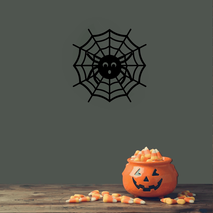Halloween Spider Web Metal Wall Art
