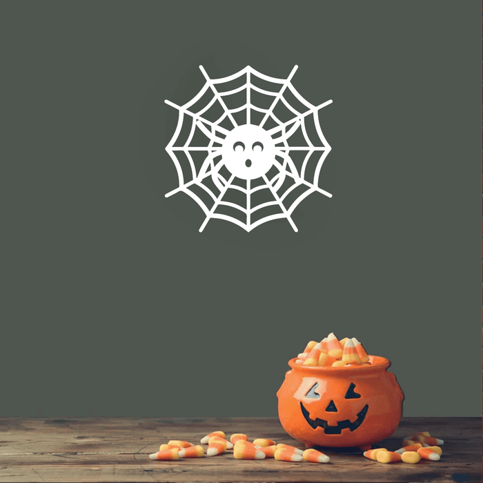 Halloween Spider Web Metal Wall Art