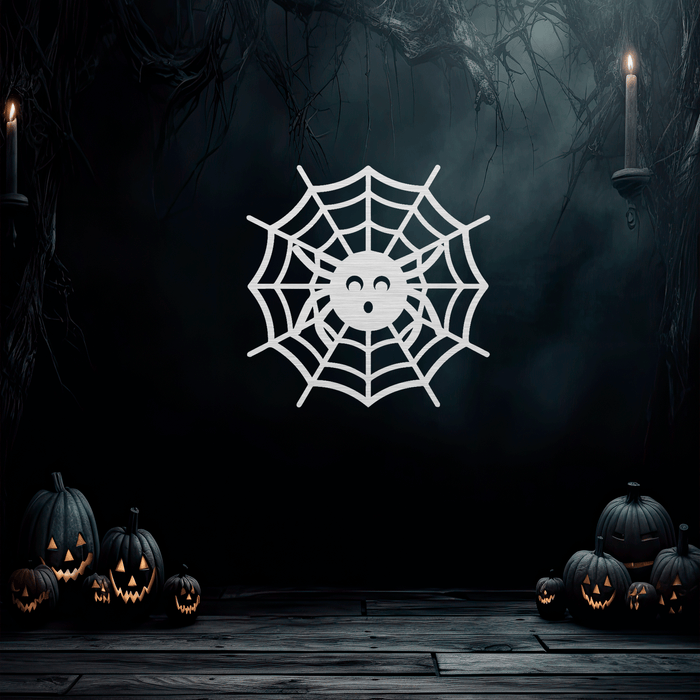 Halloween Spider Web Metal Wall Art