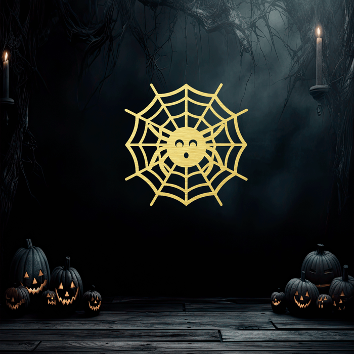 Halloween Spider Web Metal Wall Art