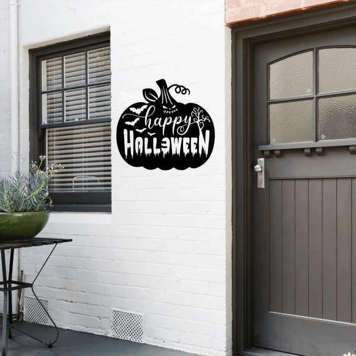 Happy Halloween Pumpkin Metal Wall Art