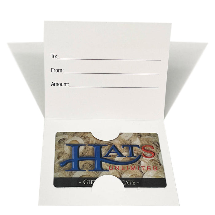 Hats Unlimited Gift Card in Sleeve