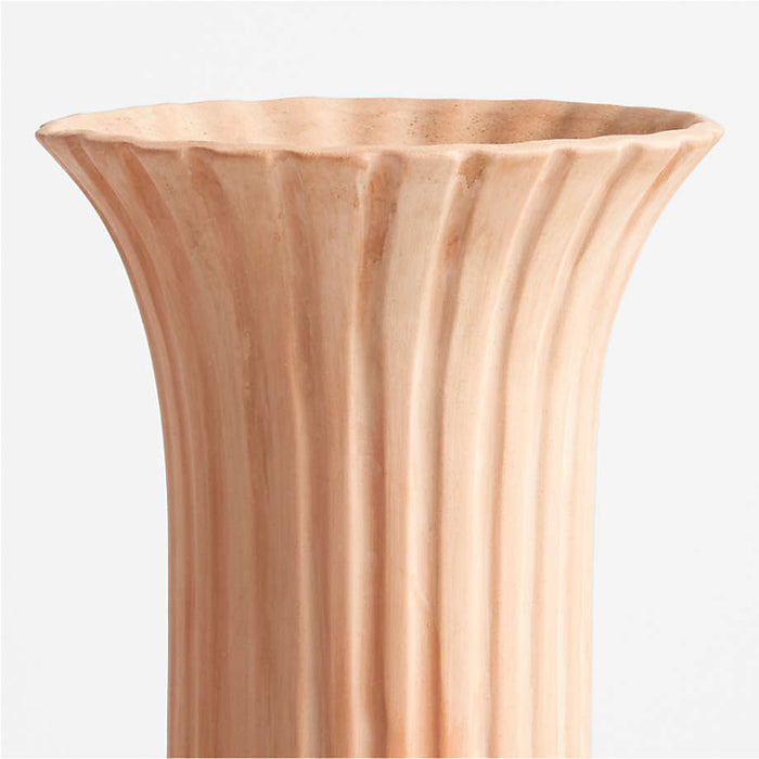Haute Cannelée Tall Terracotta Vase 19" by Athena Calderone