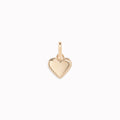 Heart Charm 14k Gold pendant with delicate beaded border displayed on a white background