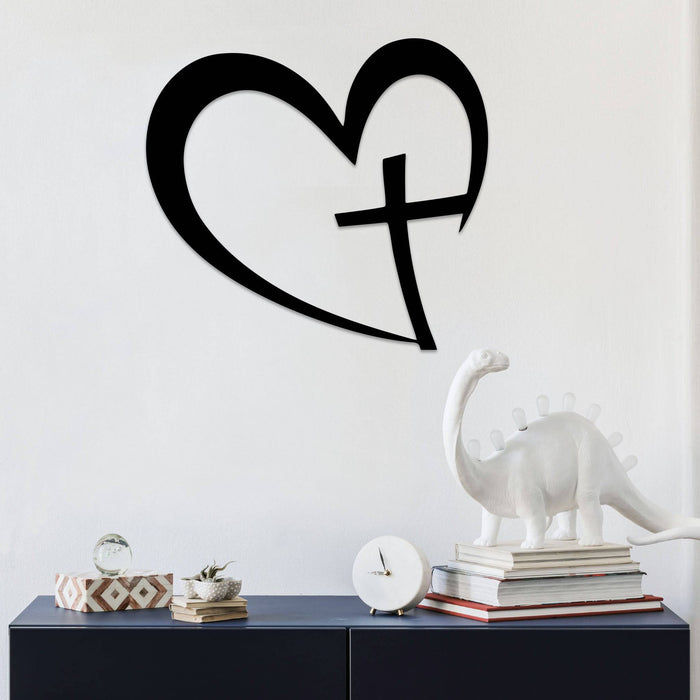 Heart Cross - Metal Wall Art - MetalPlex