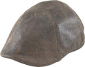 Henschel - Brown Distress Faux Leather Duckbill Cap
