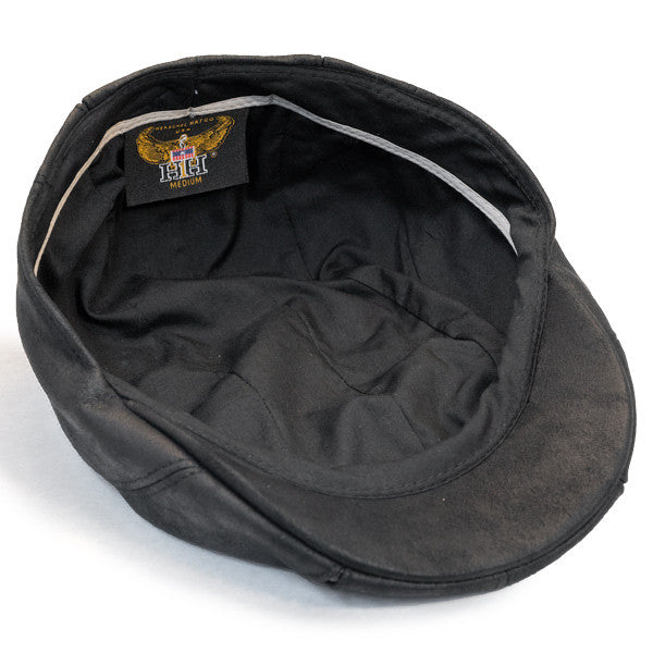 Henschel - Faux Leather 6 Panel Driver Cap in Black - Bottom