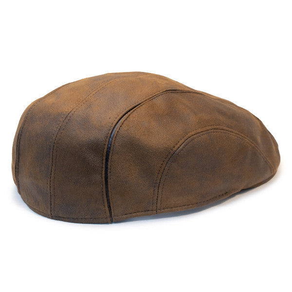 Henschel - Faux Leather 6 Panel Driver Cap in Rust - Back
