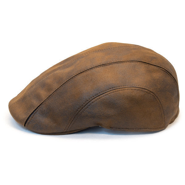 Henschel - Faux Leather 6 Panel Driver Cap in Rust - Side