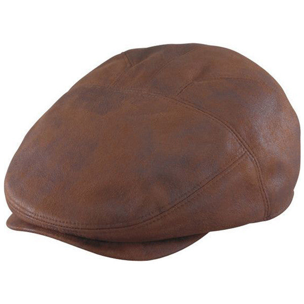 Henschel - Faux Leather New Shape Ivy Cap in Rust