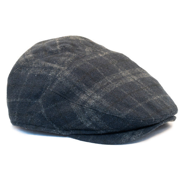 Henschel - Wool Blend Flat Cap with Ear Flaps in Black - Opposite