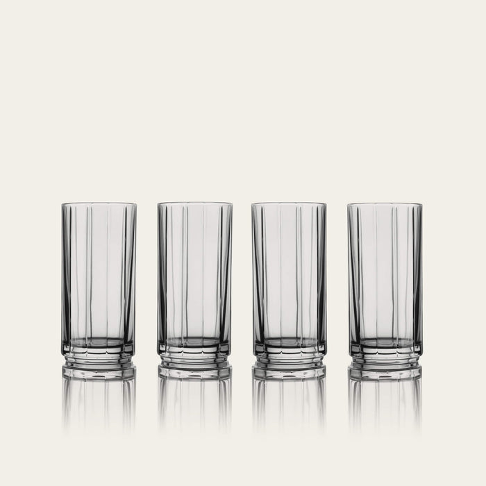Highball glasses glassware by Fable Home, shown in a smokegray finish. – #smokegray