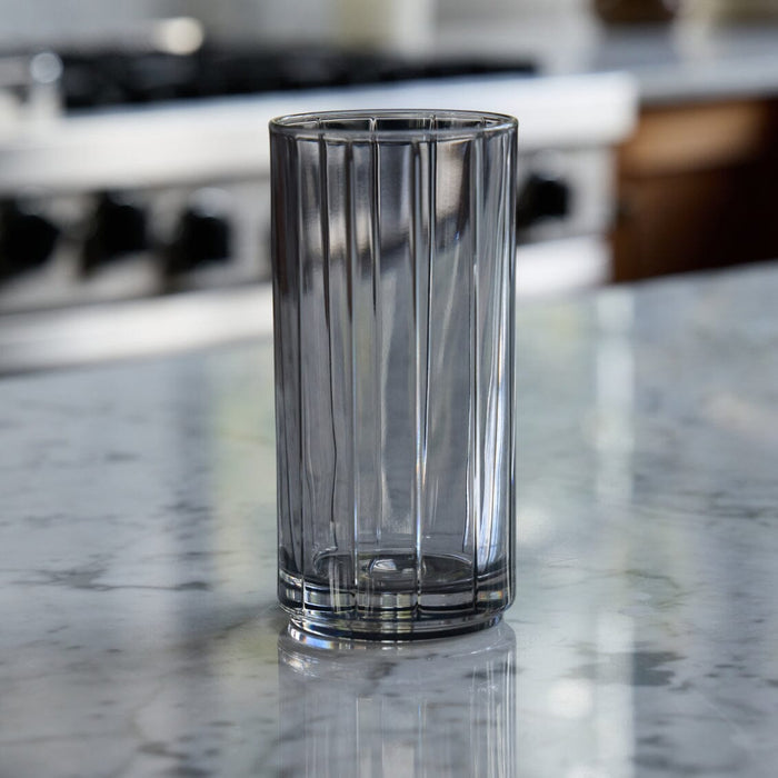 Highball glasses glassware by Fable Home, shown in a smokegray finish. – #smokegray