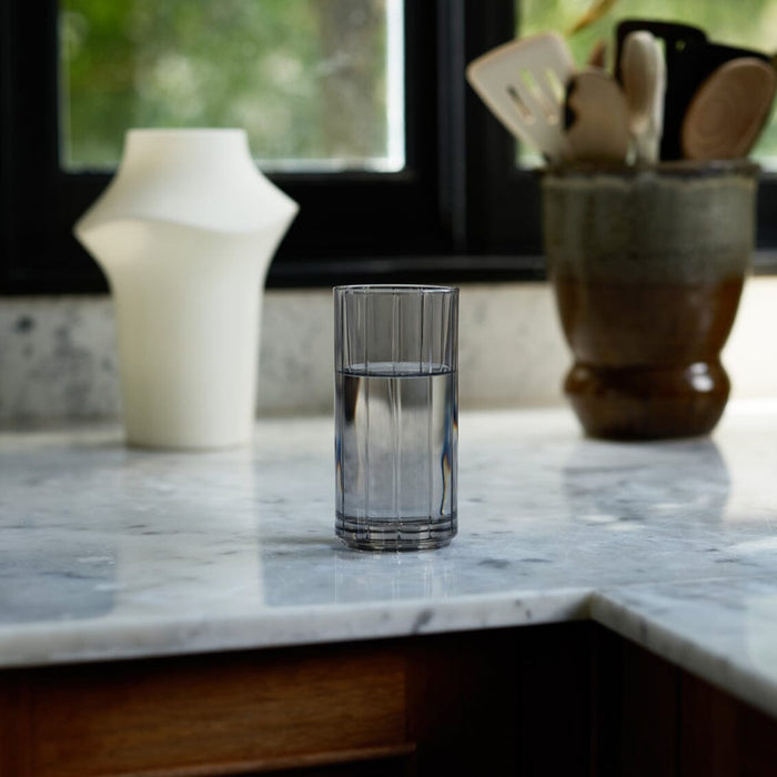 Highball glasses glassware by Fable Home, shown in a smokegray finish. – #smokegray