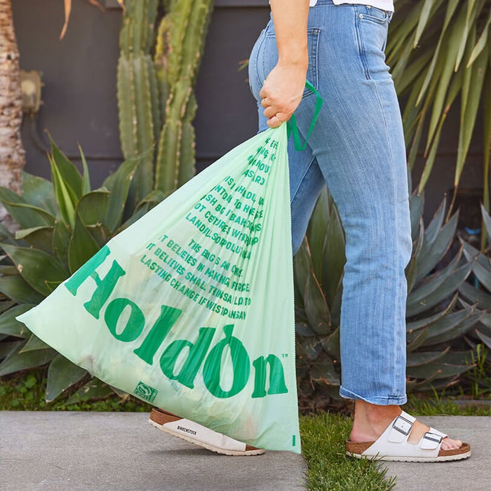 COMPOSTABLE TALL KITCHEN TRASH BAGS HoldOn