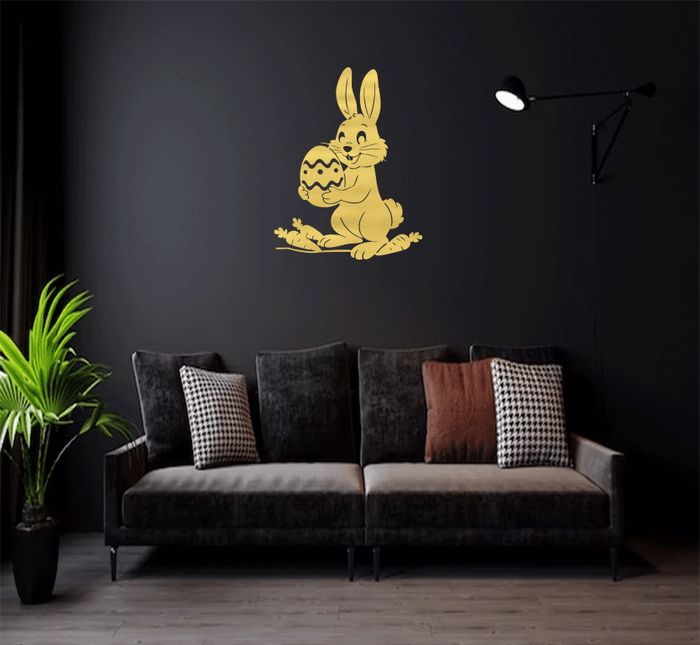 Hoppy Easter Bunny Metal Wall Art