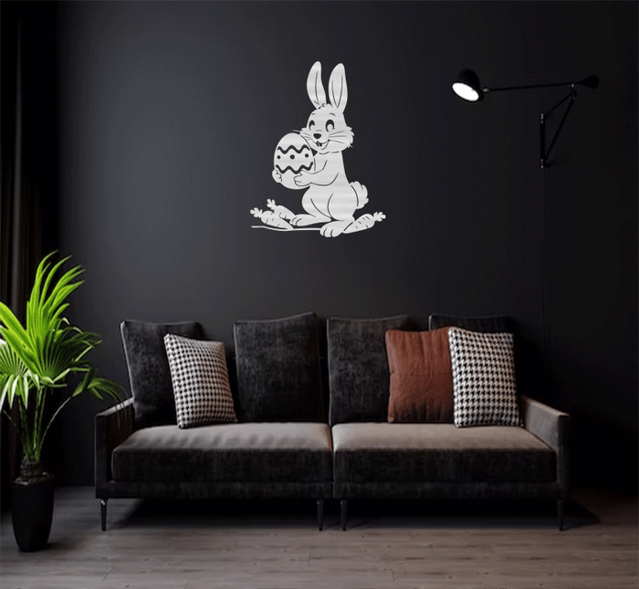 Hoppy Easter Bunny Metal Wall Art