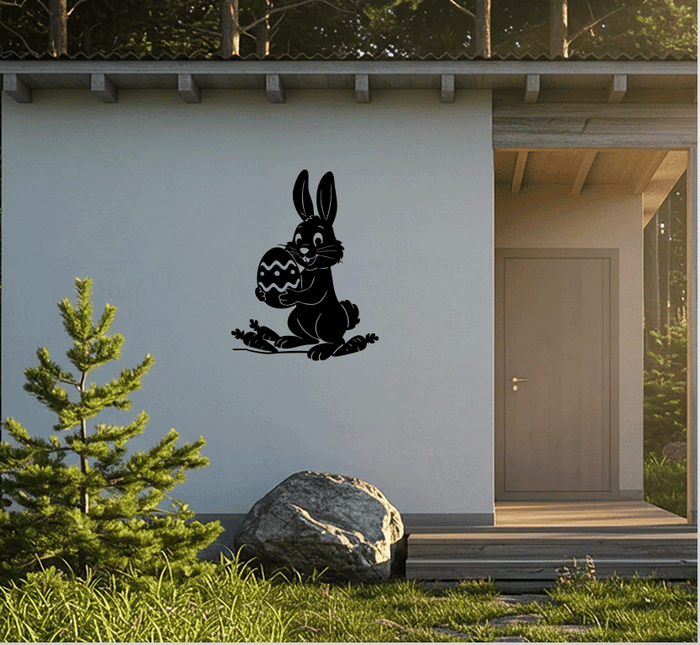 Hoppy Easter Bunny Metal Wall Art