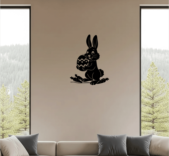 Hoppy Easter Bunny Metal Wall Art
