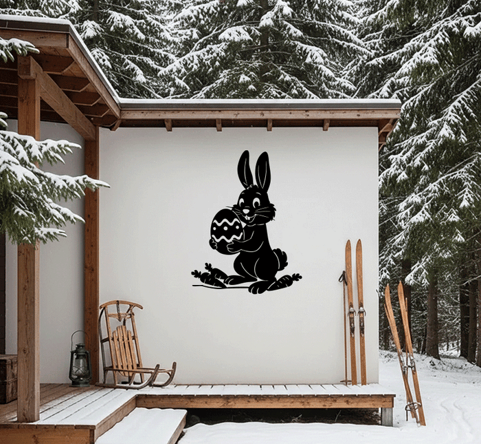 Hoppy Easter Bunny Metal Wall Art