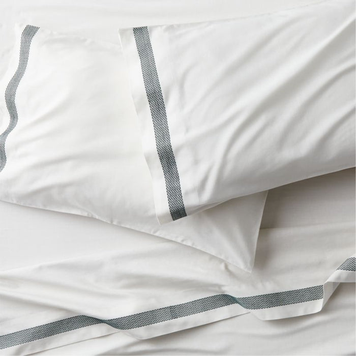 Hotel Organic Cotton Linen Spruce Green Queen Sheet Set