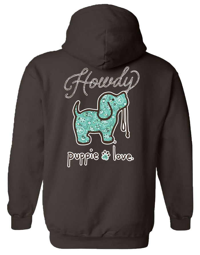 HOWDY BANDANA PUP, ADULT HOODIE PUPPIE LOVE