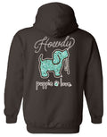 HOWDY BANDANA PUP, ADULT HOODIE PUPPIE LOVE