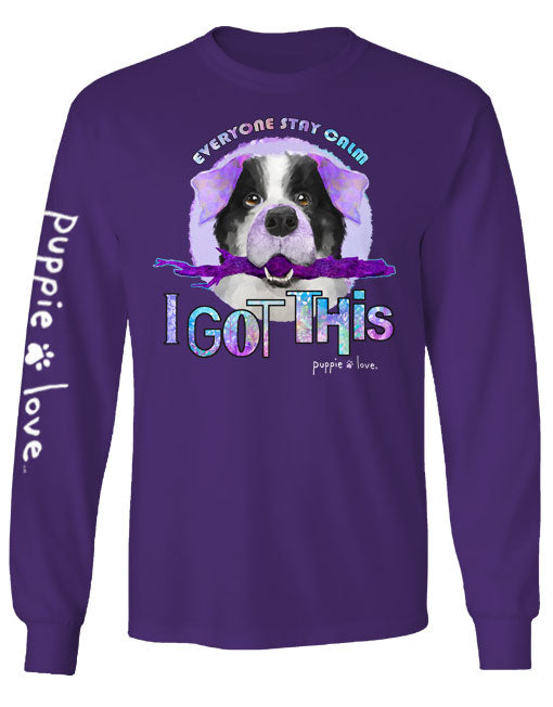 I GOT THIS, ADULT LS Long Sleeve Shirts PUPPIE LOVE x CONNIE HALEY