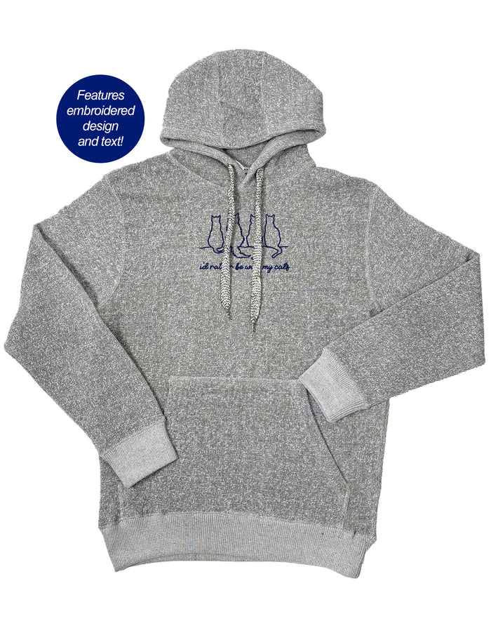 I'D RATHER BE WITH MY CATS, NANTUCKET HOODIE KITTIE KITTIE