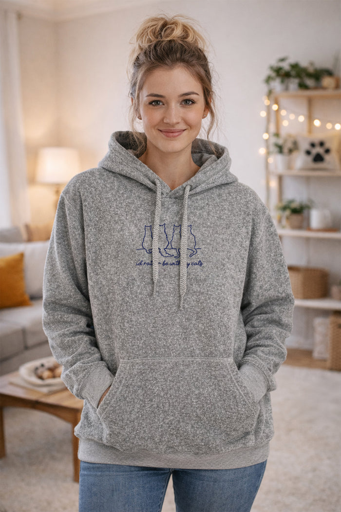 I'D RATHER BE WITH MY CATS, NANTUCKET HOODIE KITTIE KITTIE